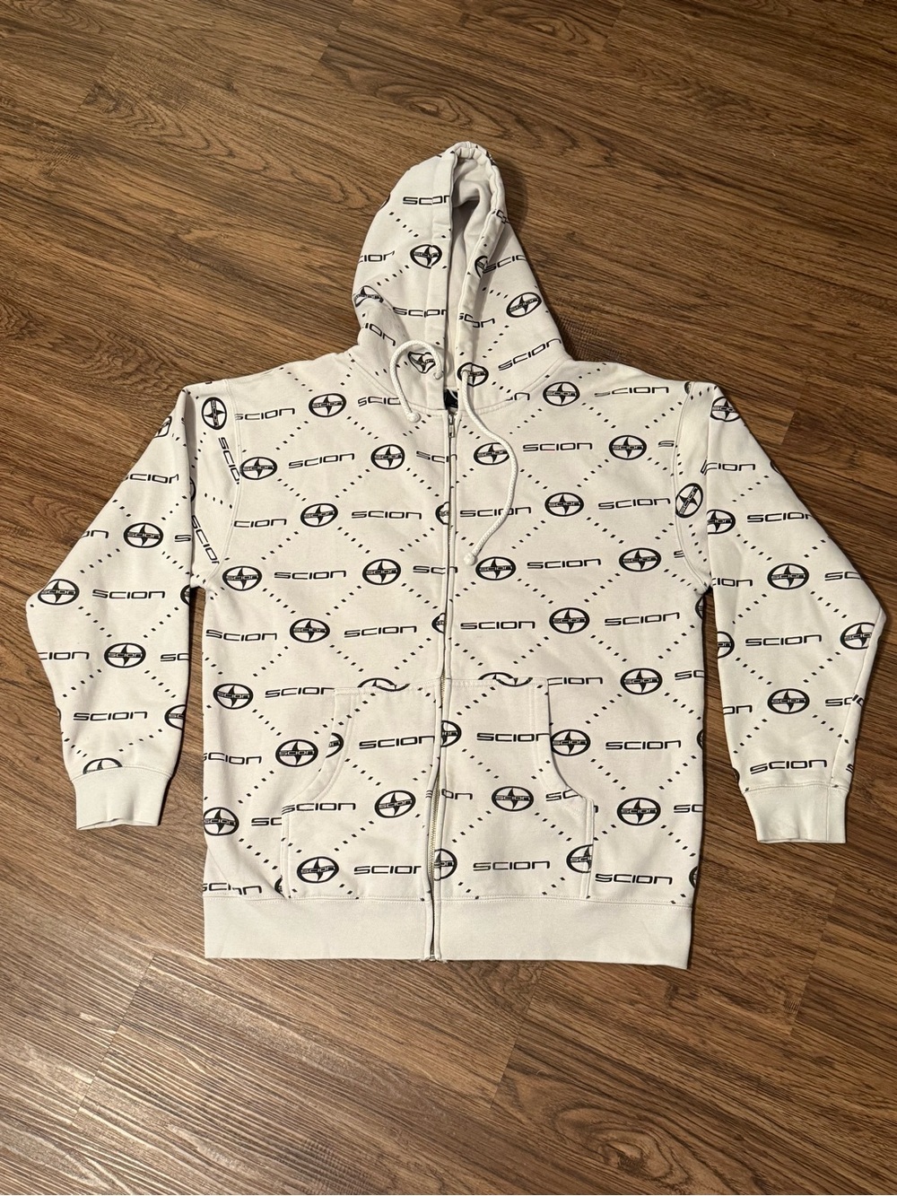 Scion All Over Print Logo Full Zip Zip-Up Hoodie in Size Large